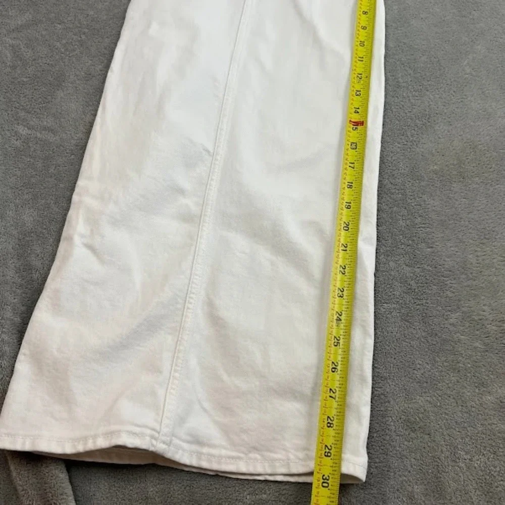 The Drop Super Wide Leg White Denim Jeans Womens 30 Career Clean Girl Minimalist